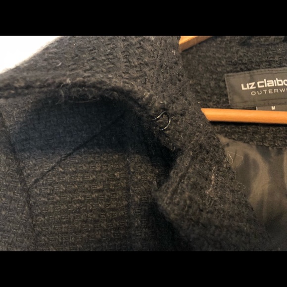 Liz Claiborne black pea coat M - Picture 3 of 8